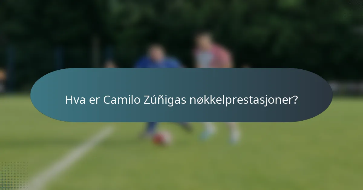 Hva er Camilo Zúñigas nøkkelprestasjoner?