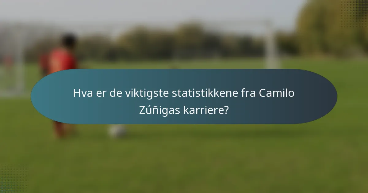 Hva er de viktigste statistikkene fra Camilo Zúñigas karriere?