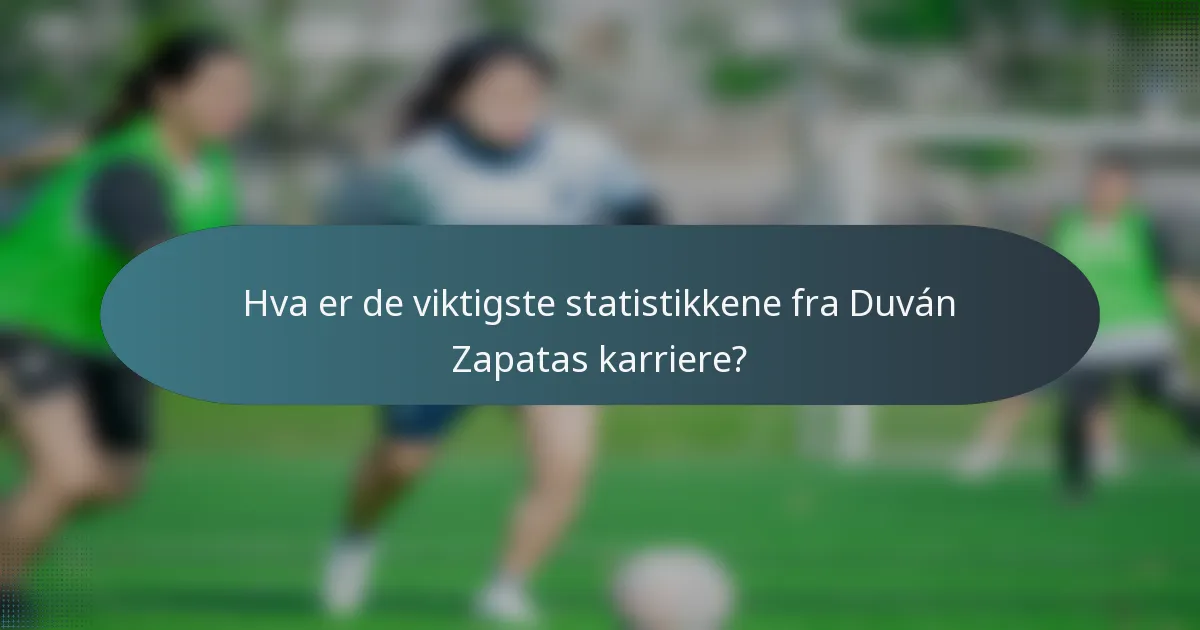 Hva er de viktigste statistikkene fra Duván Zapatas karriere?