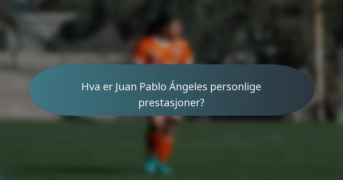 Hva er Juan Pablo Ángeles personlige prestasjoner?