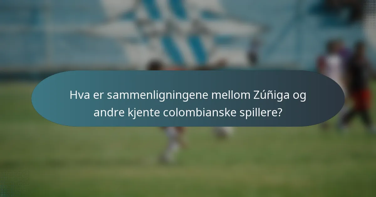Hva er sammenligningene mellom Zúñiga og andre kjente colombianske spillere?
