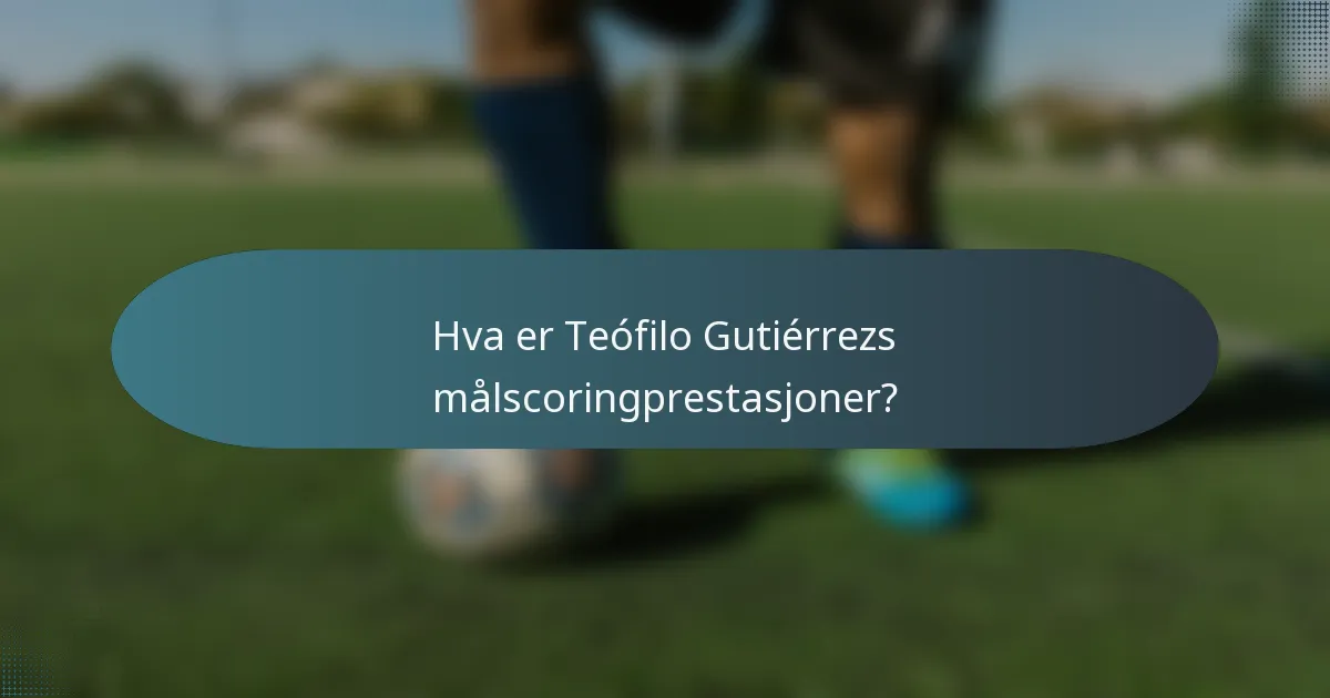 Hva er Teófilo Gutiérrezs målscoringprestasjoner?