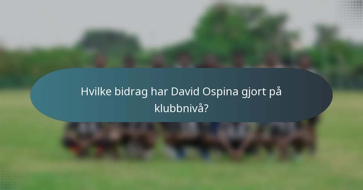 Hvilke bidrag har David Ospina gjort på klubbnivå?