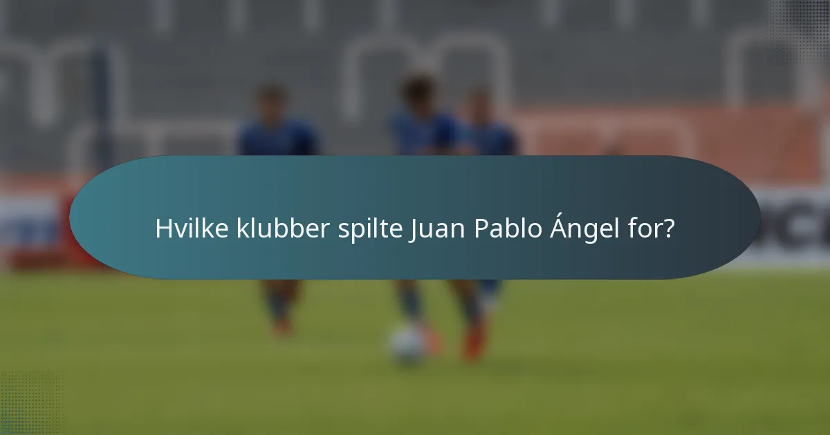 Hvilke klubber spilte Juan Pablo Ángel for?
