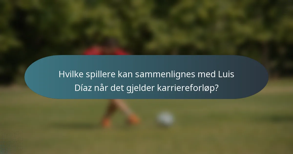Hvilke spillere kan sammenlignes med Luis Díaz når det gjelder karriereforløp?