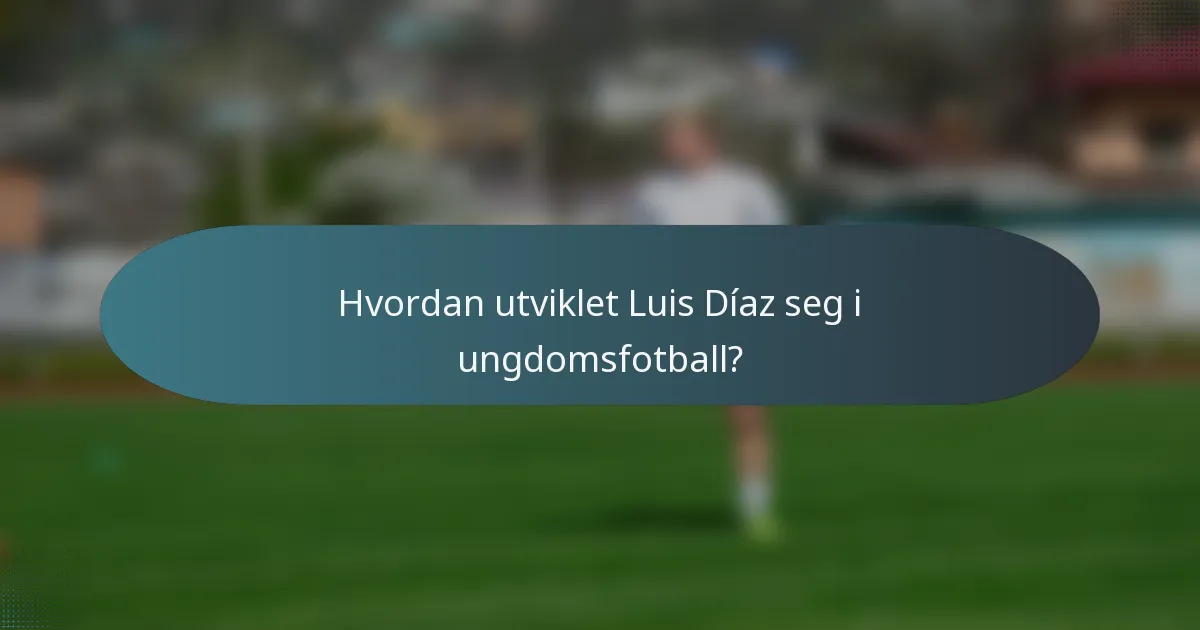 Hvordan utviklet Luis Díaz seg i ungdomsfotball?