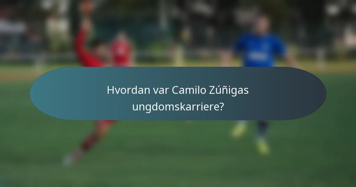 Hvordan var Camilo Zúñigas ungdomskarriere?